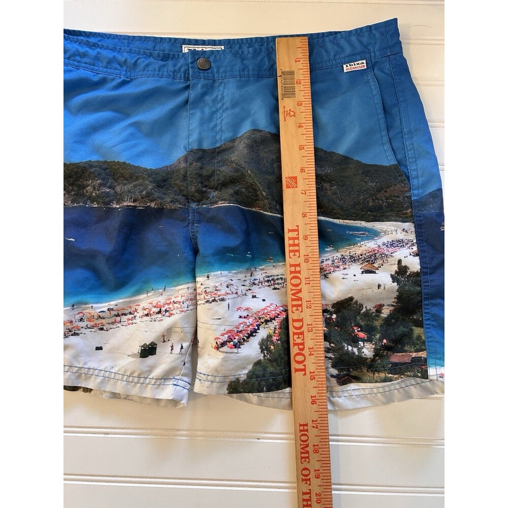 Ibiza Ocean Club Swim Shorts Mens 34 Multicolor Abstract Retro Euro Summer 6.5" - Picture 5 of 13